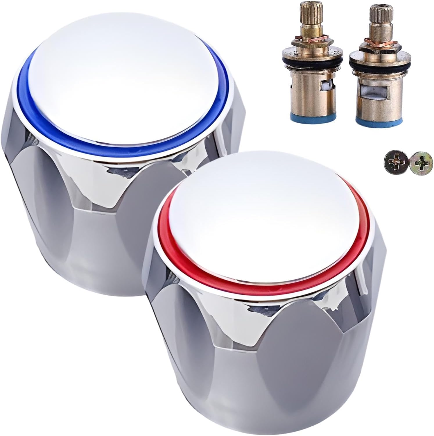 Couvercle Supérieur De Robinet De Remplacement Standard Pour Évier De Cuisine/salle De Bain, Eau Chaude Et Eau Froide, 1/2 Pouce, Pièces De Rechange Pour Robinets Anciens Et Fuyants (dimensions : 32 X