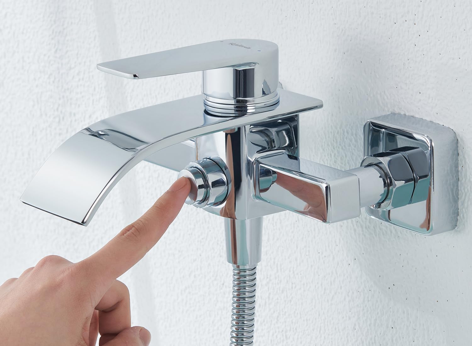 Robinet Baignoire Douche - Design Cascade, Mitigeur Monocommande En Laiton Avec Commutateur De Pression Pour Baignoire Et Douche, Mitigeur