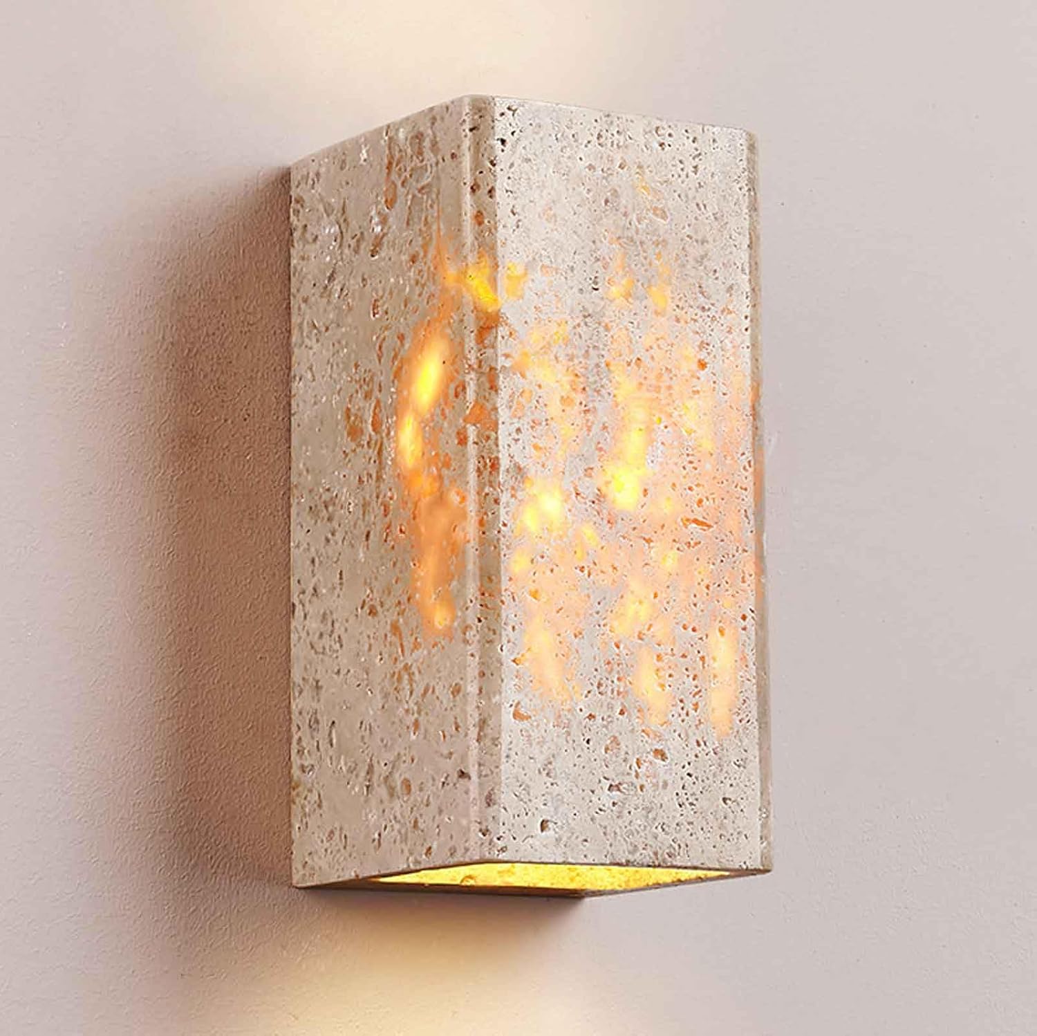 Applique Murale D'Extérieur En Travertin Jaune Naturel - Led 9w Pour Couloir D'Entrée D'Escalier - Lampe Décorative Rétro