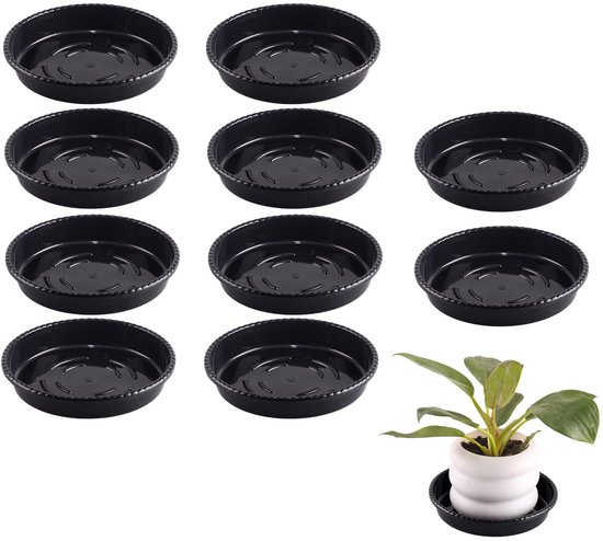 Lot De 10 Soucoupes Ovales En Plastique Transparent Pour Pots De Fleurs - 21 Cm De Diamètre - Empêchent Les Débordements - Maintiennent La Propreté - Convient Aux Plantes En Pot D'Intérieur Et D'Extér