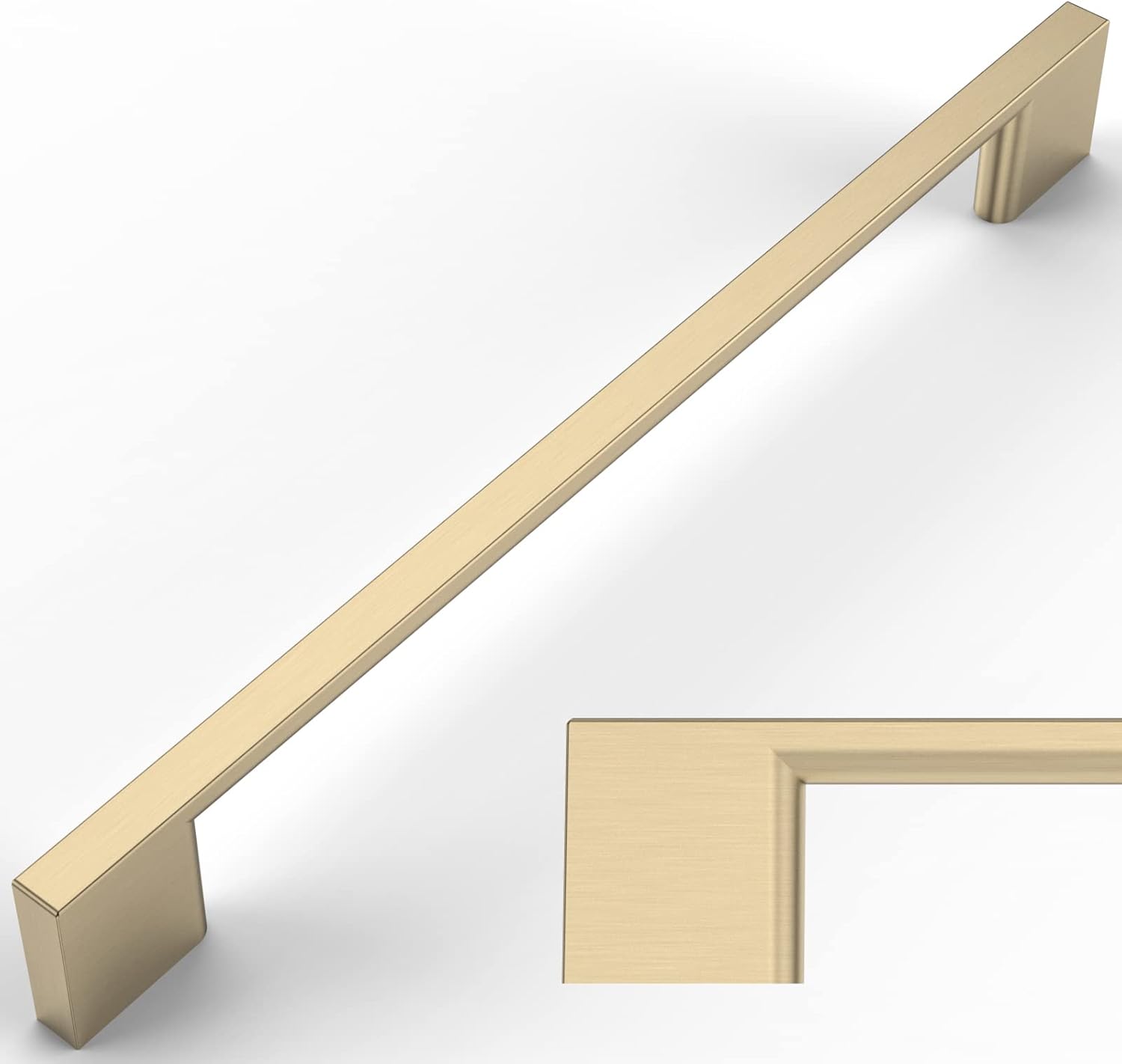 10 Poignées De Meubles En Acier Inoxydable Brossé Pour Tiroirs, Placards Et Cuisines - Entraxe De 160 Mm - Longueur De 170 Mm - Finition Laiton Brossé