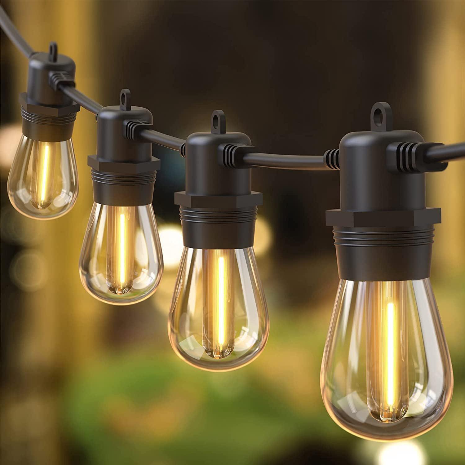 Ip65 Etanche Guirlande Lumineuse Guinguette Extérieure Connectable, 15 Ampoules S14 Led Guirlande Guinguette Intérieure 16m, Décoration Eté Mariage J