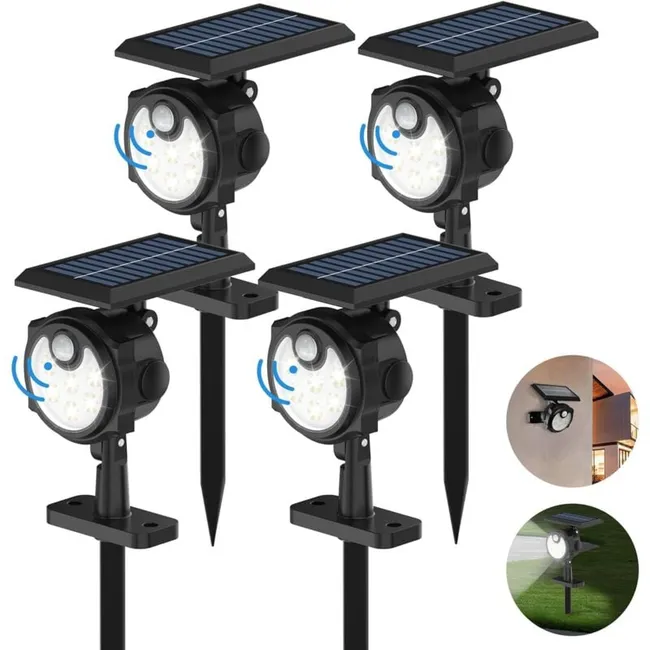 Projecteur Solaire 3 Têtes 70 Led Détecteur De Mouvement