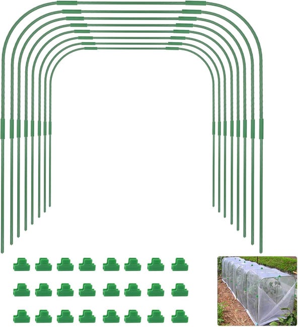 Lot De 6 Arceaux De Serre Réglables Pour Plates-bandes Surélevées, Pour Tunnel De Culture De Plantes De Jardin (sku Produit : 96550187 Sku Offre : Mkh25.7.2-16)