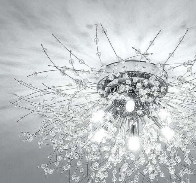 Plafonnier Lustres En Cristal, 6 Lumières G9 Luminaire Plafonnier En Cristal, Lustre Feu D'Artifice K9 Cristaux, Chambre (ampoule Non Incluse)