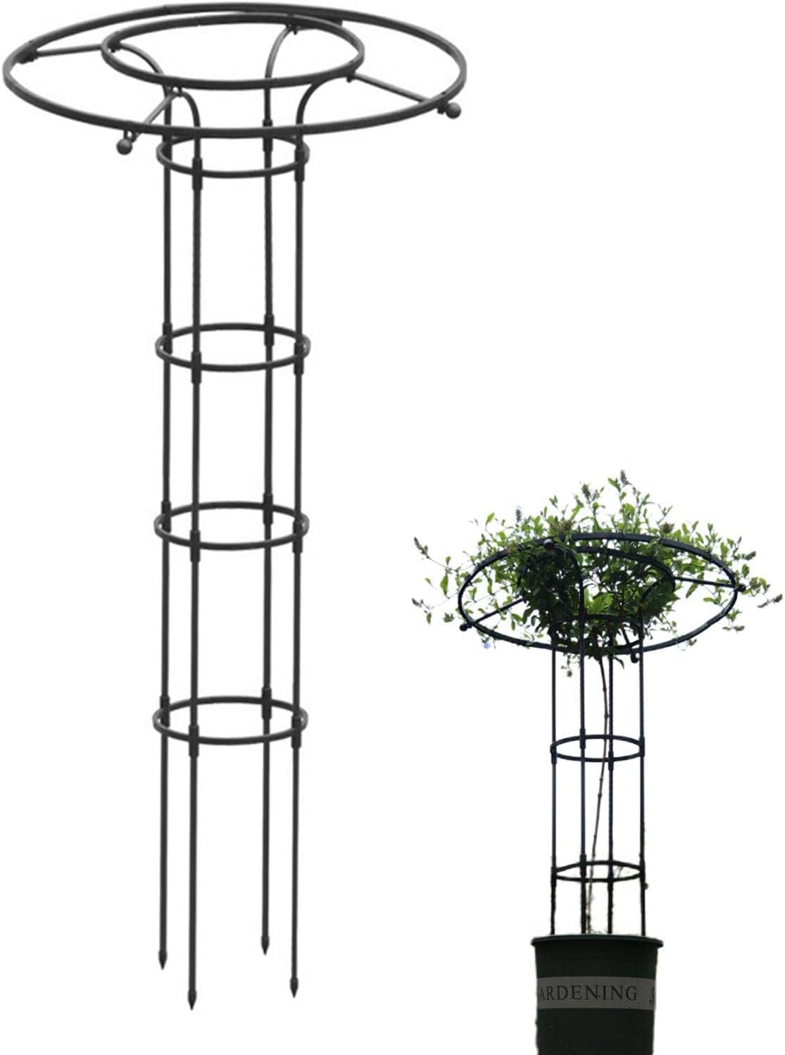 Obélisque De Jardin, Tuteur Plante Grimpante, Jardin Tuteurs De Plantes,treillis Fleur Soutien De Arche De Jardin En Forme De Tour Pour Plantes 150cm