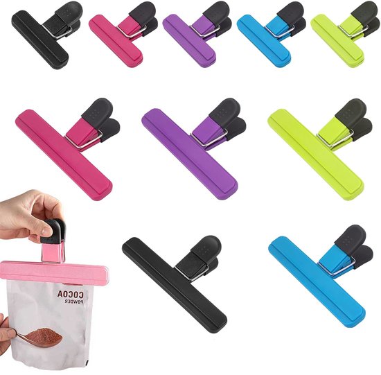 10-delige Chipshouder - Snackzakclip - Voedselzakclip - Keukenclips - Voedselbewaarclips - Voedselverpakkingsclip - Stevige Sluitclip - Plastic Voedselclips - Groot En Klein - Geschikt Voor Snack- En