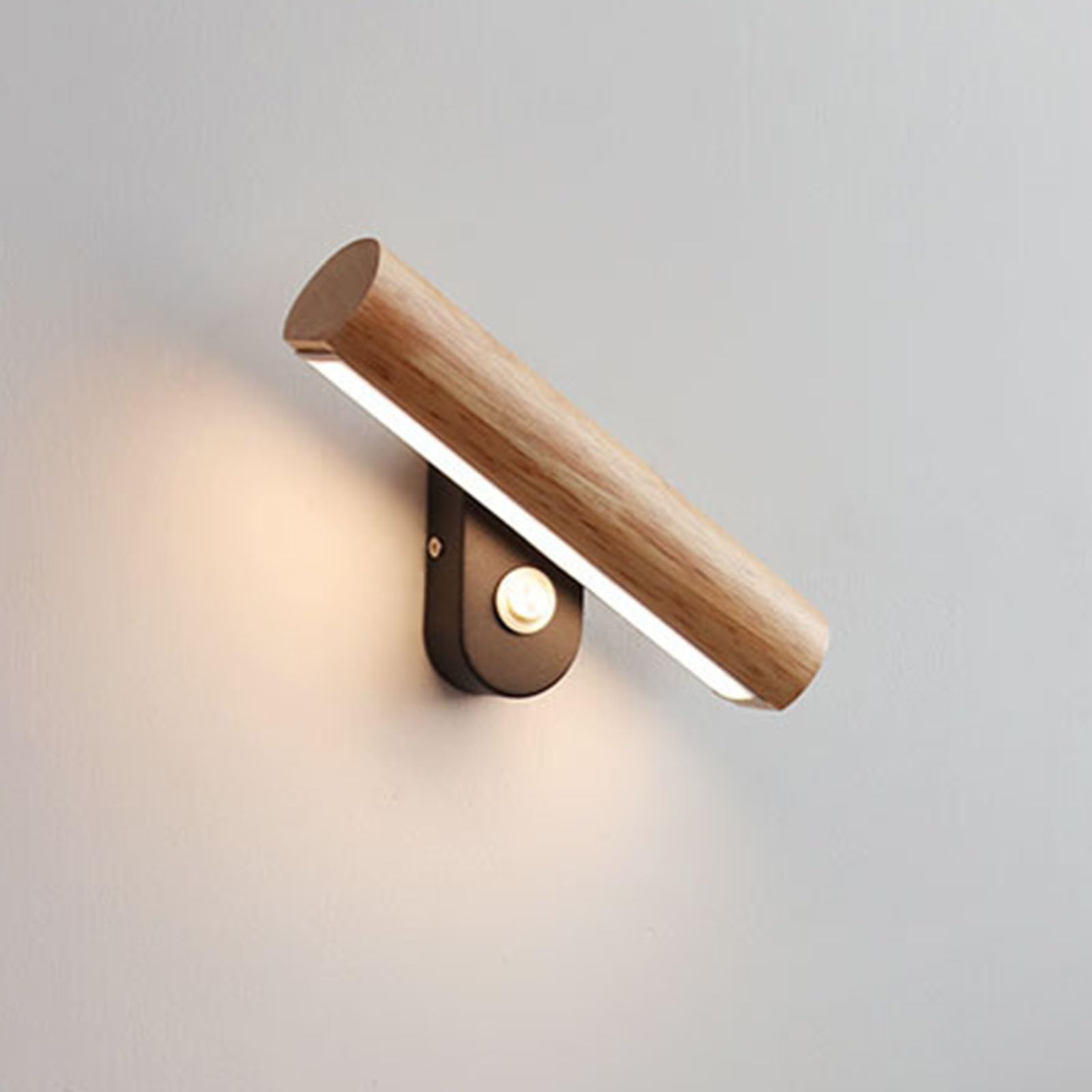 Applique Murale D'Intérieur En Bois Avec Détecteur De Mouvement, Rotation À 360°, Blanc Chaud, Lampe De Chevet, Pour Salon, Chambre À Coucher