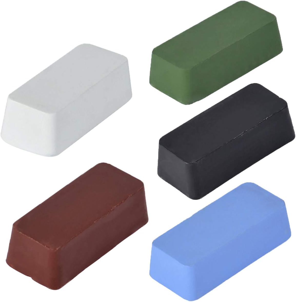 Lycxames -- Pasta De Pulir, Kit De Compuesto De Pulido Multifunción De 5 Piezas Cera De Pulido Abrasiva Para Aleaciones Duras De Metal De Acero Inoxidable (azul, Verde, Rojo, Blanco, Negro)
