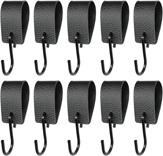 S-haken - Haken - S-haken Van Leer - Kapstokhaken - Keukenhaken - Campinghaken - Badkamerhaken - Multifunctionele S-haken - Geschikt Voor Kledingkasten, Camping, Keukens, Badkamers, Slaapkamers, Kanto