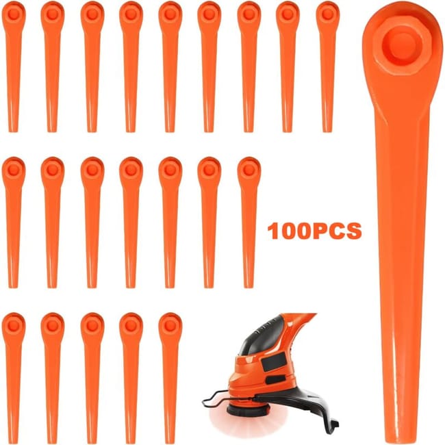 Lames Débroussailleuse 70mm, Lot De 100 Lames De Rechange ,lame Plastique Coupe Bordure Pour Coupe-bordures Gardena 9823 9825 9820 982 (sku Produit : 93180537 Sku Offre : 927liu20)