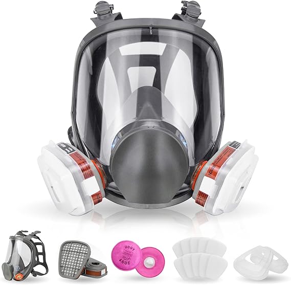 Masque Peinture Avec Filtre,respirateur Visage À Vapeur Organique,protection Respirateur Visage Pour Ponçage Polissage Soudure Graffiti