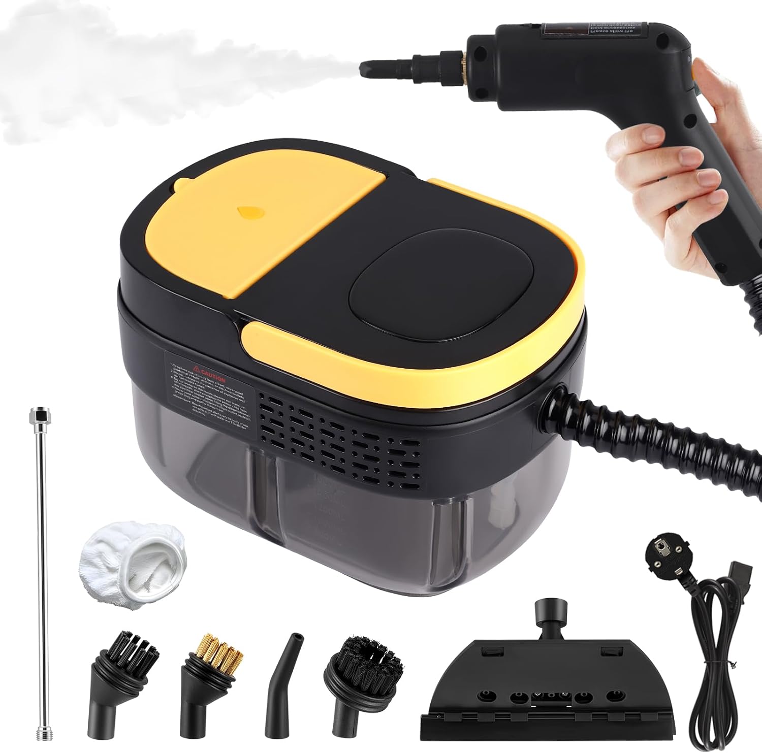 Nettoyeur Vapeur 2500w Avec Affichage Numérique, Portable, 3 Vitesses Réglables, Capacité De 1100 Ml, Convient Aux Canapés Et Aux Carrelages.