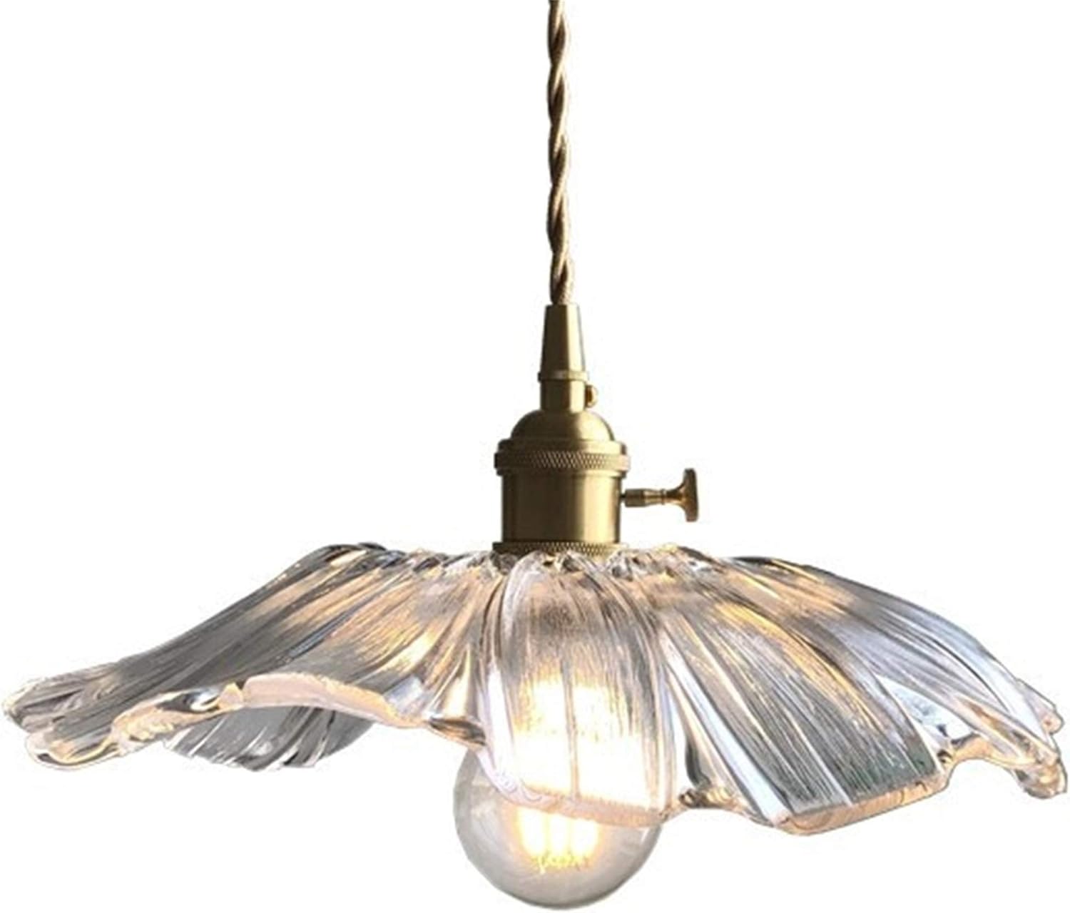 E27 Feuille De Lotus Un Verre Or Le Cuivre Moderne Nordique Luminaires Suspensions Lampe Suspendue Cuisine Appareil D'Éclairage D'Île Salle À Mange