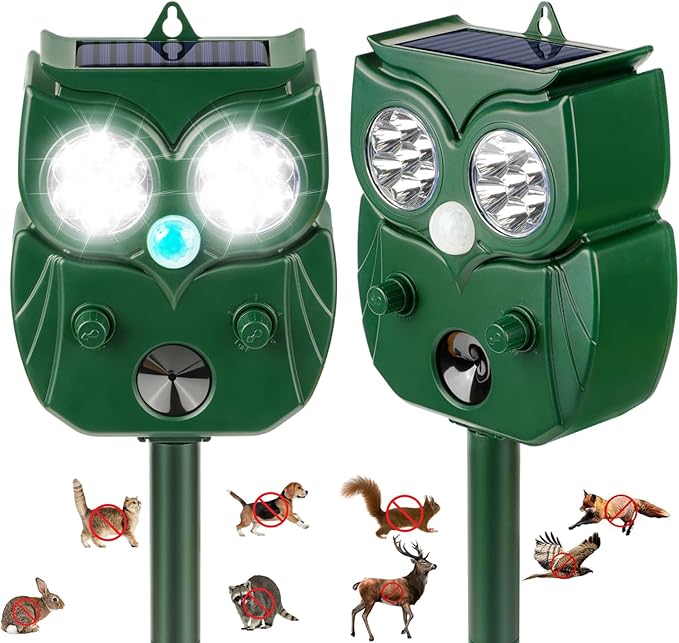 Répulsifs Solaires Ultrasons 2025 Pour Animaux, Étanches Avec Mouvement Et Led, Jardin Et Pelouse