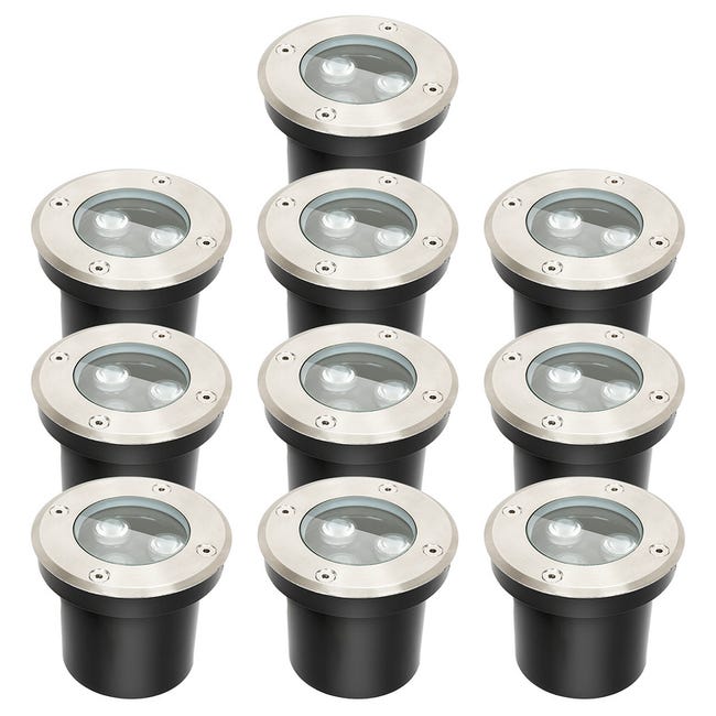 10x 3w Lampadaire Ip67 Lumière Led Encastrable Sol Spot Sol Spot Sol