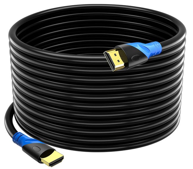 Câble Hdmi 4k/60hz 20m (hdmi 2.0, 18 Gbit/s) Connecteurs Plaqués Or Ultra Haut Débit, Retour Audio Ethernet