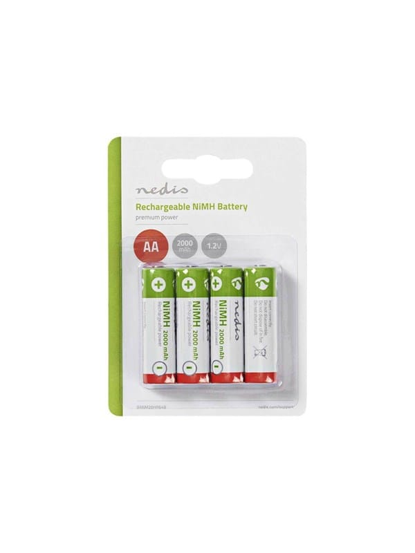 Wiederaufladbare ni mh batterien aa 12 v dc 2000 mah 4 blister