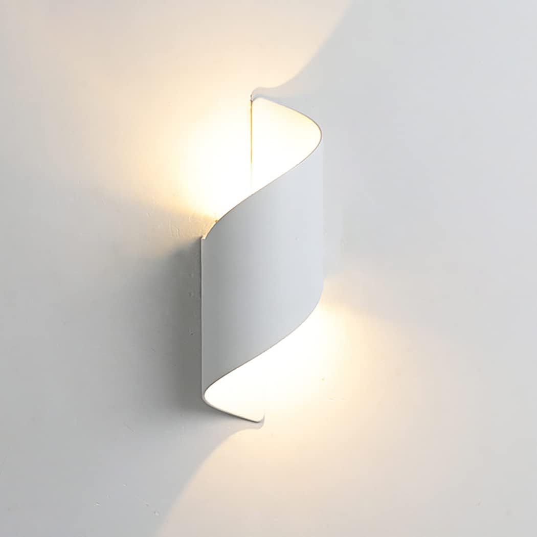 Applique Murale Led Intérieure/extérieure, Lumière Blanche Chaude 12 W, Éclairage Moderne Haut Et Bas, Éclairage Étanche, Barre Spirale En Métal, Ch