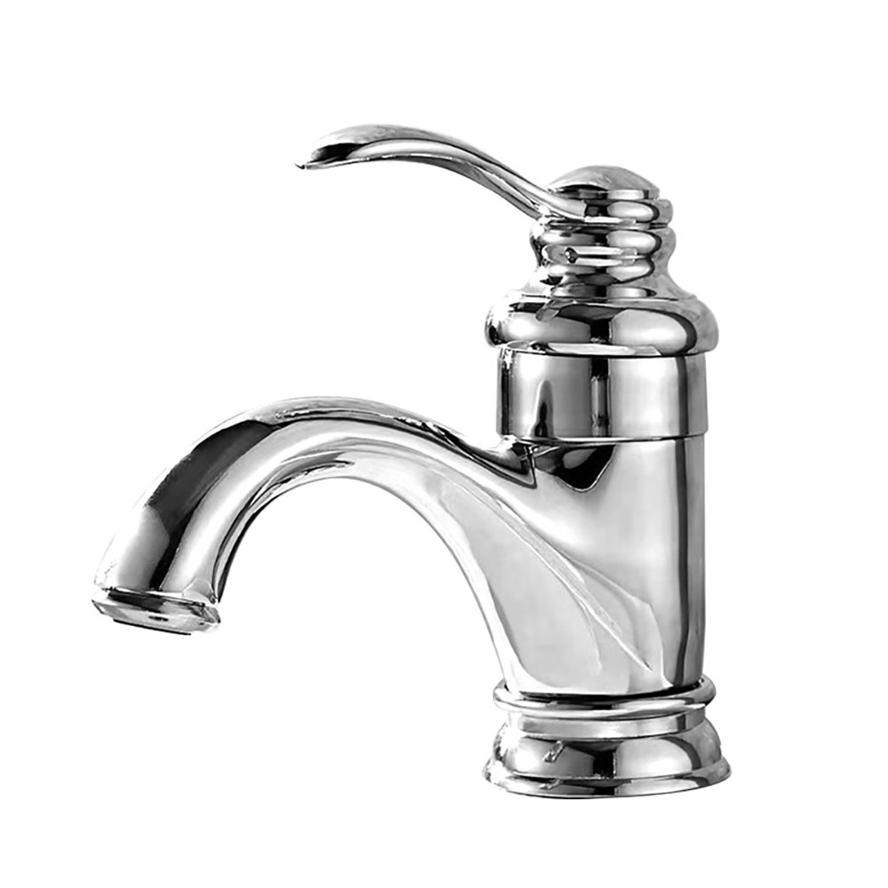 Robinet Salle De Bain Rétro, Monocommande Mitigeur Lavabo En Laiton, Moderne Robinet De Lavabo Avec Chaude Et Froide Réglable, Chromé 3/8''
