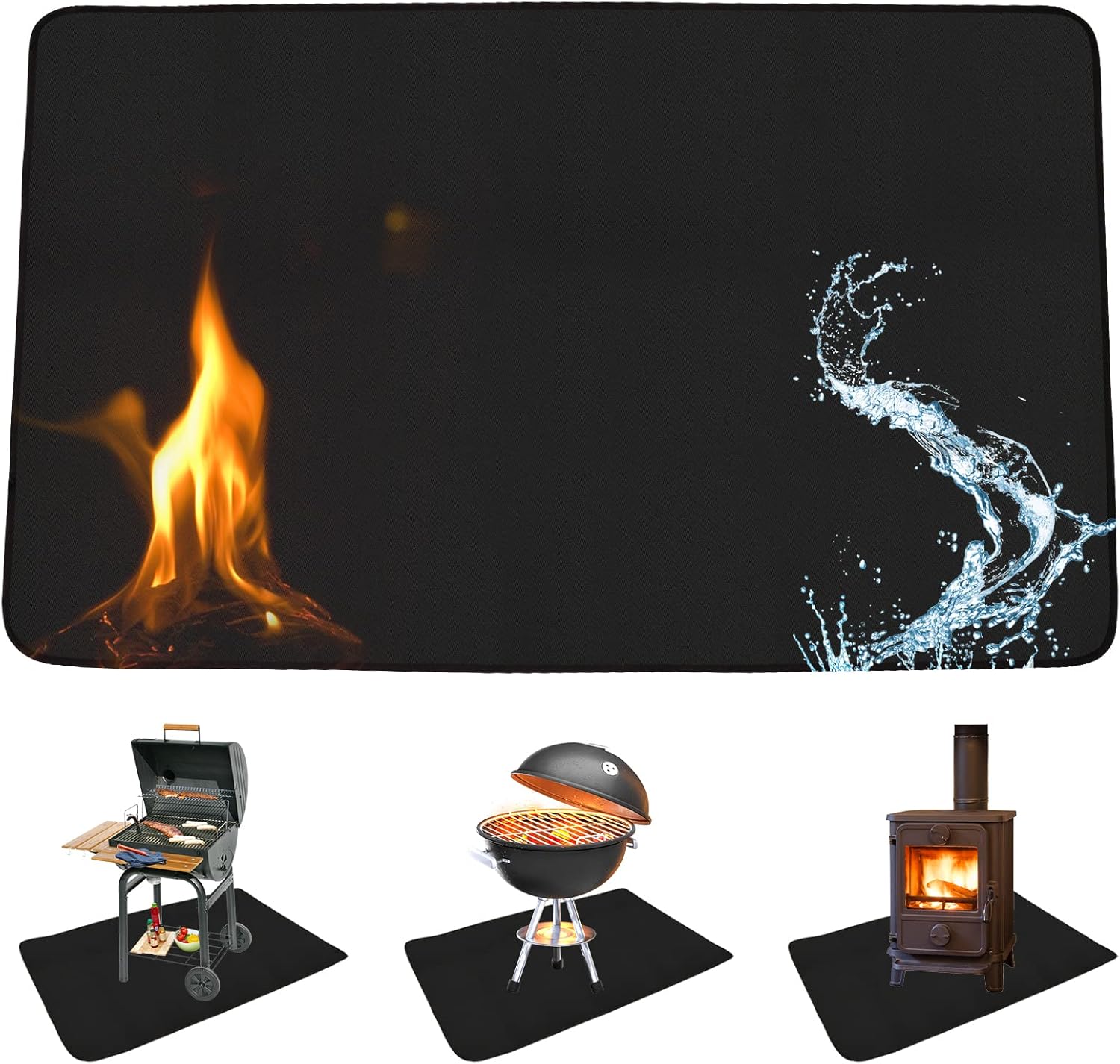 Alfombrilla Para Parrilla A Prueba De Fuego 800x750mm, Alfombrilla Retardante De Fuego Réutilisable, Alfombrilla De Protección De Piso Resistente Al Fuego Impermeable, Protector De Césped Par