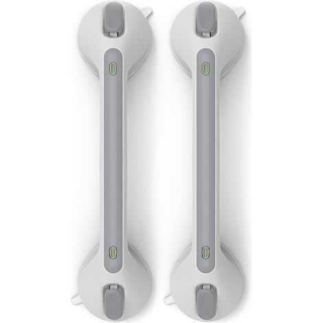 Poignée Ventouse， Douche À Ventouse, Sans Perçage, Barre D’appui De Baignoire Murale， Poignée De Salle De Bain Antidérapante，pour Personnes Âgées, Handicapés (16in-2pcs)