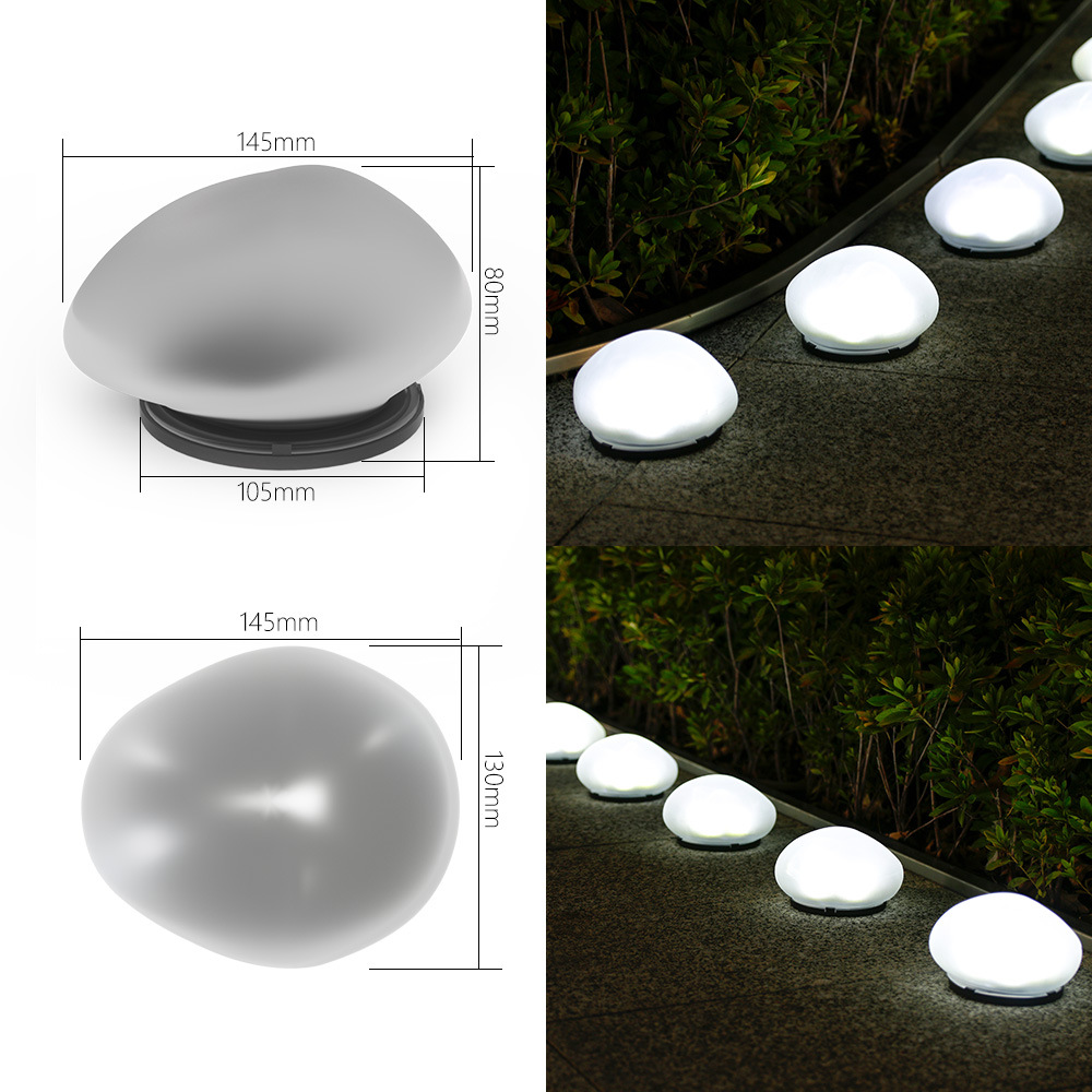 Lampes Solaires D'Extérieur Étanches En Galets Décoratifs, Étanchéité Ip65, Pour Jardin, Terrasse, Cour, Chemin (mini Galet, 3 Pièce)lumière Blanche