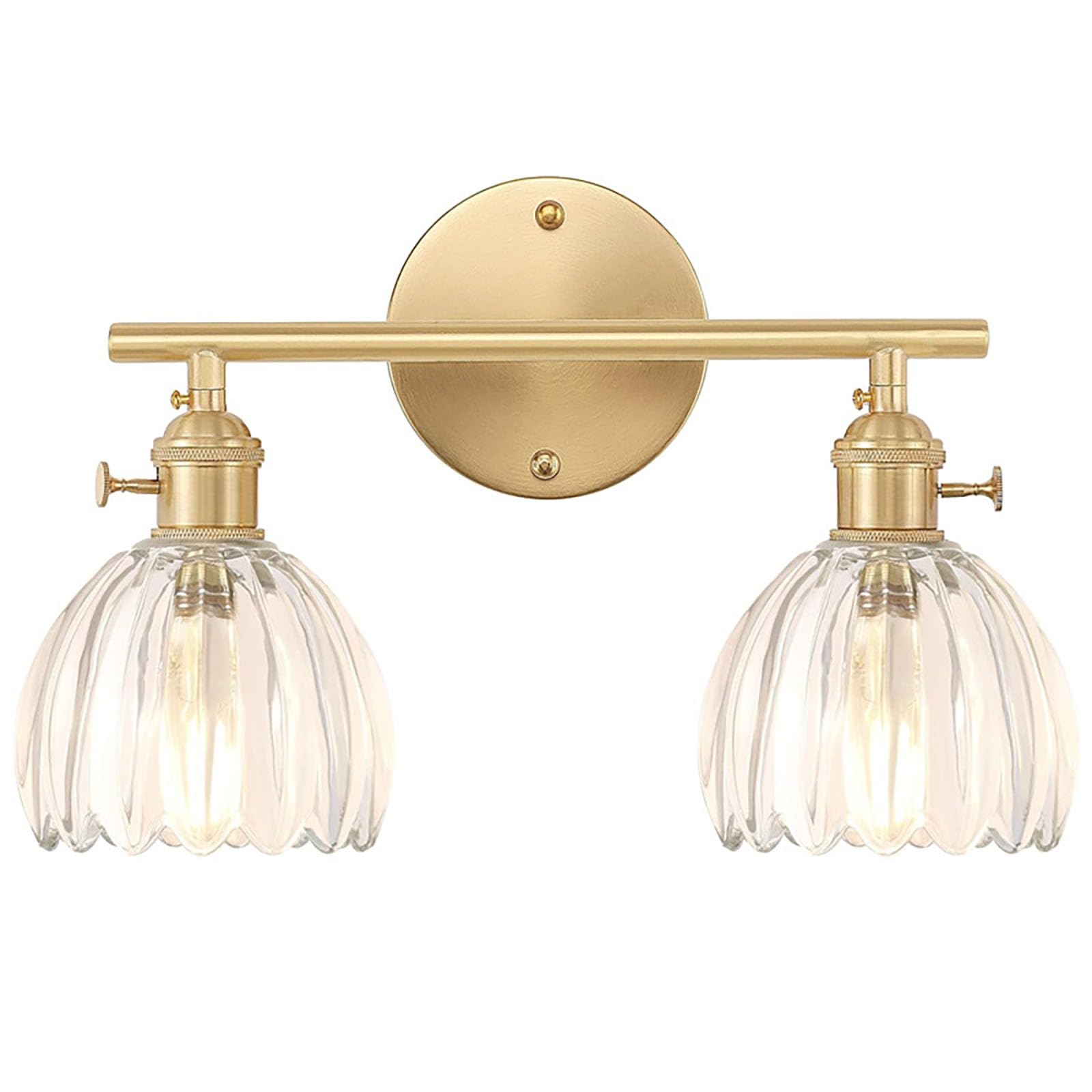Applique Murale En Verre Double Tête Intérieur Lampe Murale Avec Interrupteur Déc Éclairage Mural Pour Salle De Bain Salon Chambre Cuisine