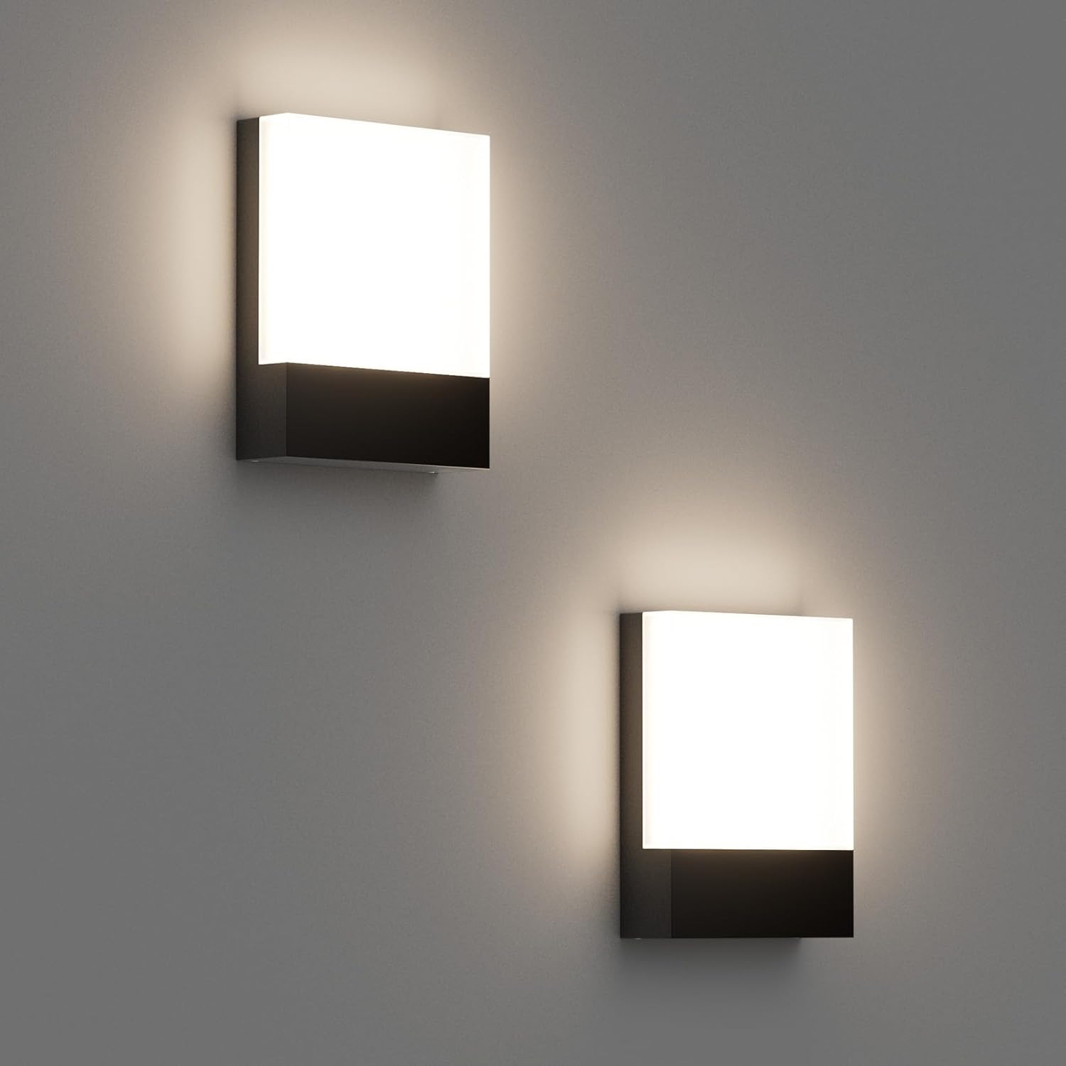 Lot De 2 Appliques Murales Led 18 W, Blanc Neutre 4 500 K, Ip65, 1 500 Lumens [classe Énergétique G]