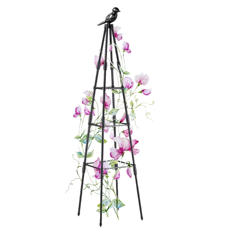 Treillis De Jardin, 160cm Support De Plantes De Grimpantes Pour Plantes En Pot,fleurs, Légumes Et Vignes, Tour De Cage À Tomates, Treillis Obélisque