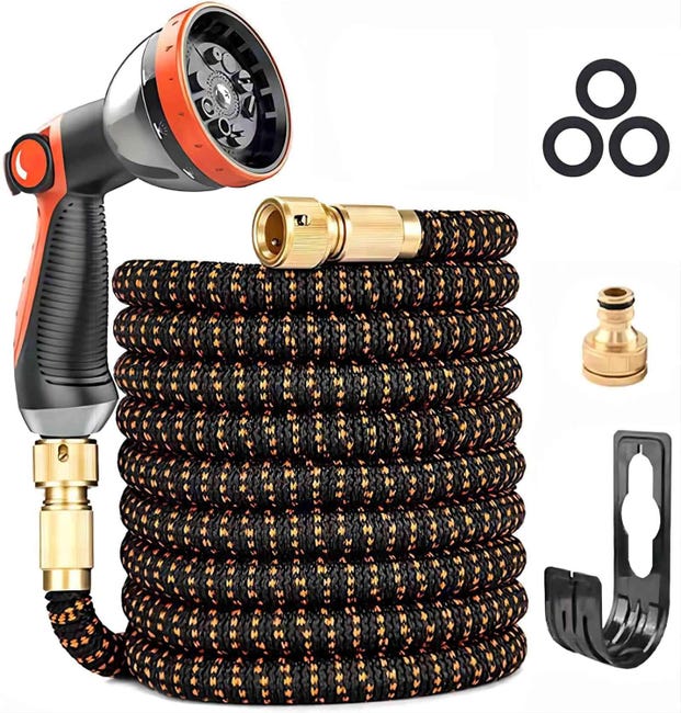 Tuyau D'Irrigation Extensible De 23,8 M (75 Pi), En Latex Flexible À 3 Plis, Anti-fuite, Buse À 10 Fonctions (référence Produit : 96505536 Référence Offre : Mkh25.6.26-11)