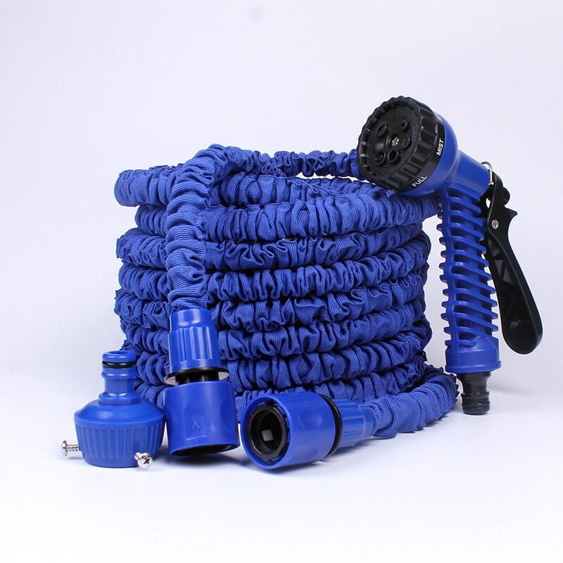 Tuyau D’arrosage Extensible 60m/200ft Tuyau D'Arrosage Flexible Tuyau Rétractable Raccords Avec 7 Fonction Pistolet Pour Irrigation Et Nettoyage(60m)