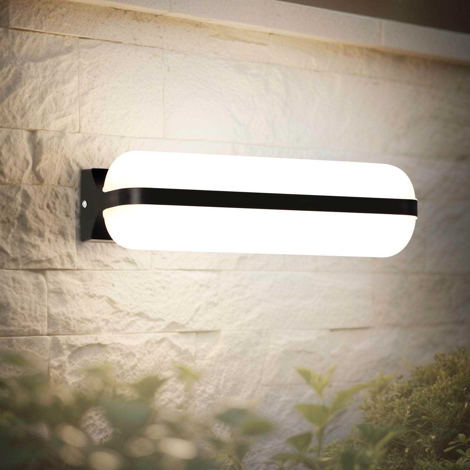 Led Applique Murale Intérieure/exterieur 20w 2000lm, Éclairage Par Le Haut Et Par Le Bas Luminaire Extérieur, 4000k Ip65 Etanche Lampe Exterieur Murale Applicable Balcon Couloir Cave Jardin Wc
