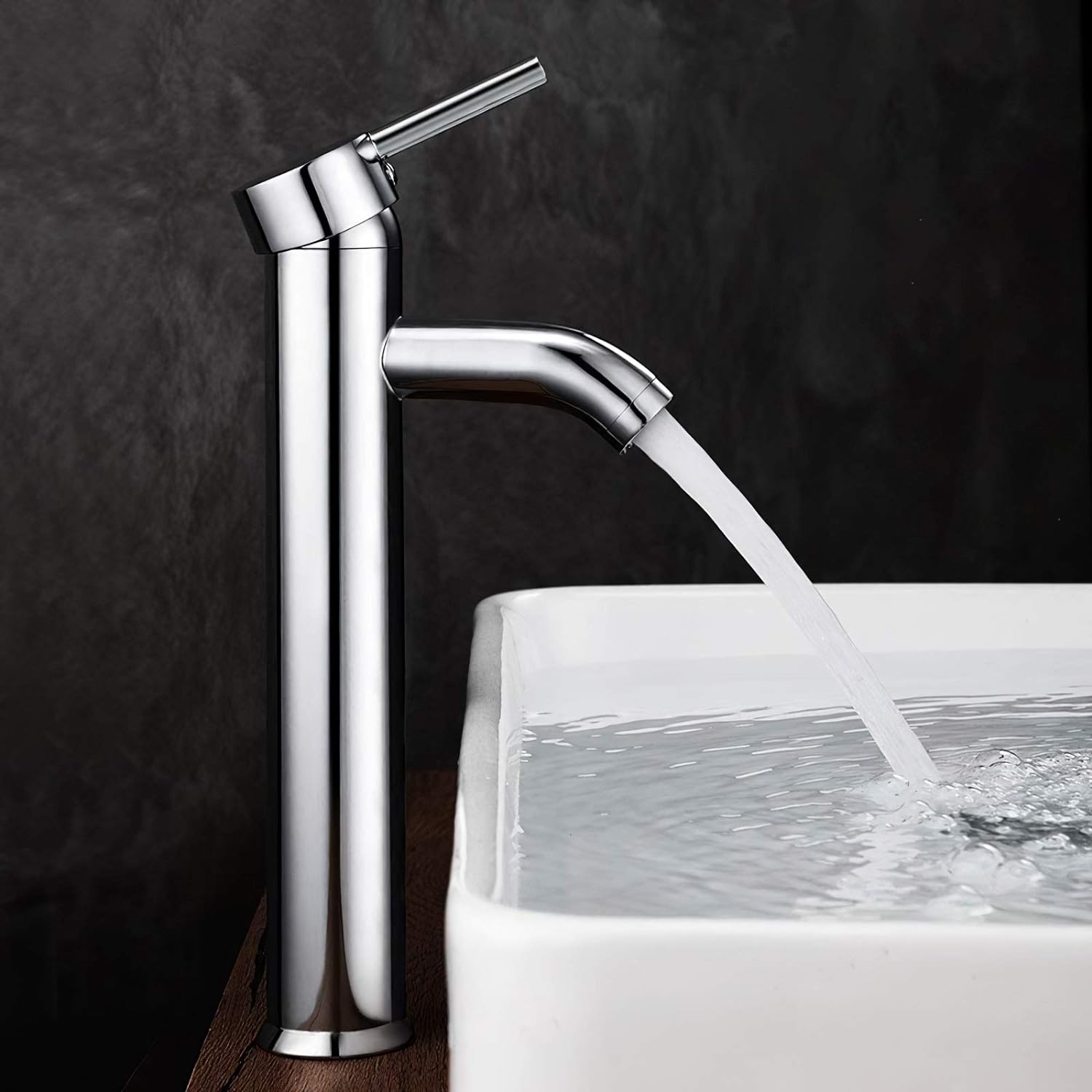 Robinet Avec Eau Robinet Pour Lavabo Ou Vasque De Salle Bain, Chaude Et Froide Réglable De Mitigeur Lavabo, Laiton Chromé, 30cm