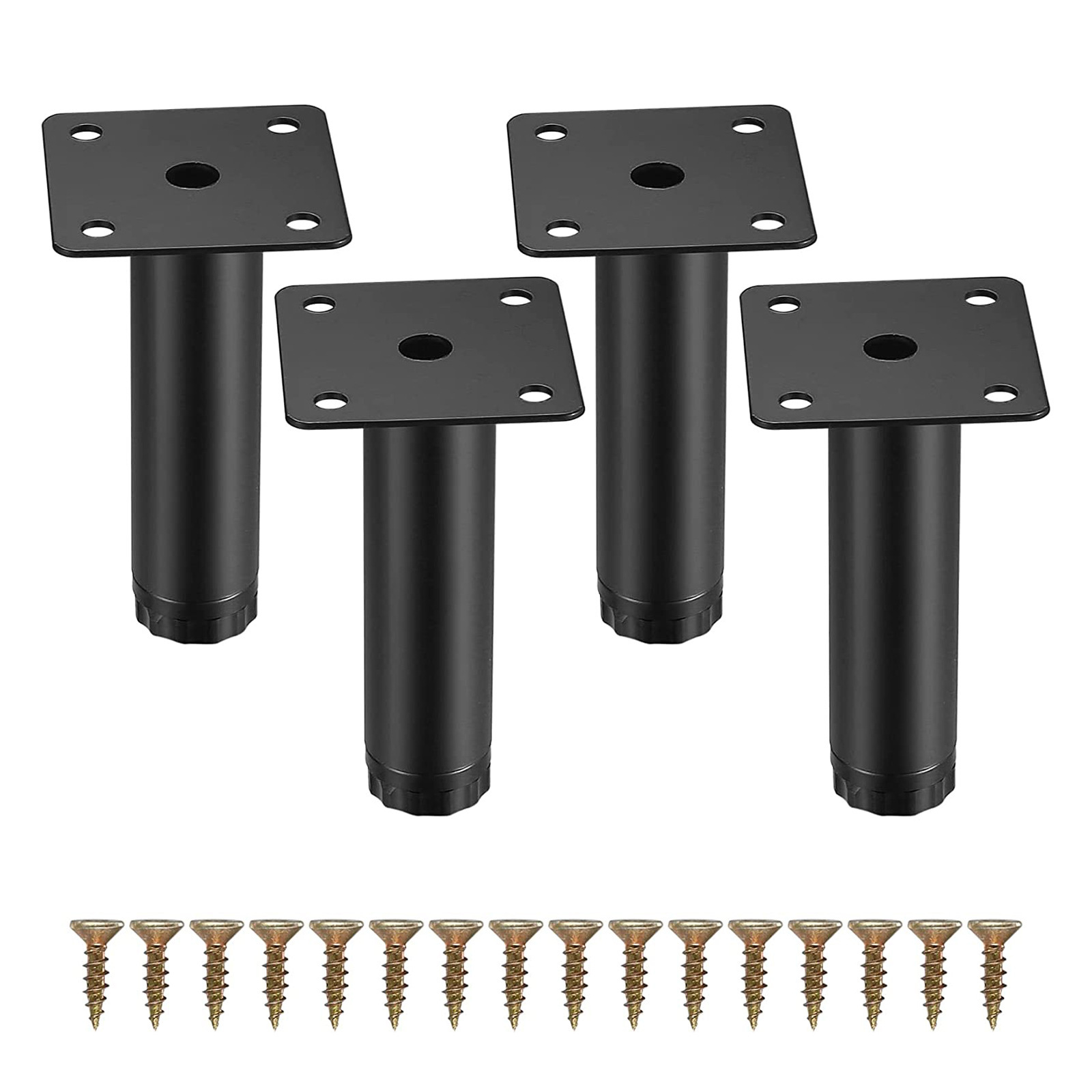 Pièces Pieds De Meuble, 8 Cm/3,15 Pouces Pieds De Meubles Réglables, Pieds De Support En Fixation En Métal Pour Meubles/table/chaise/bureau/cuisine/armoire/canapé