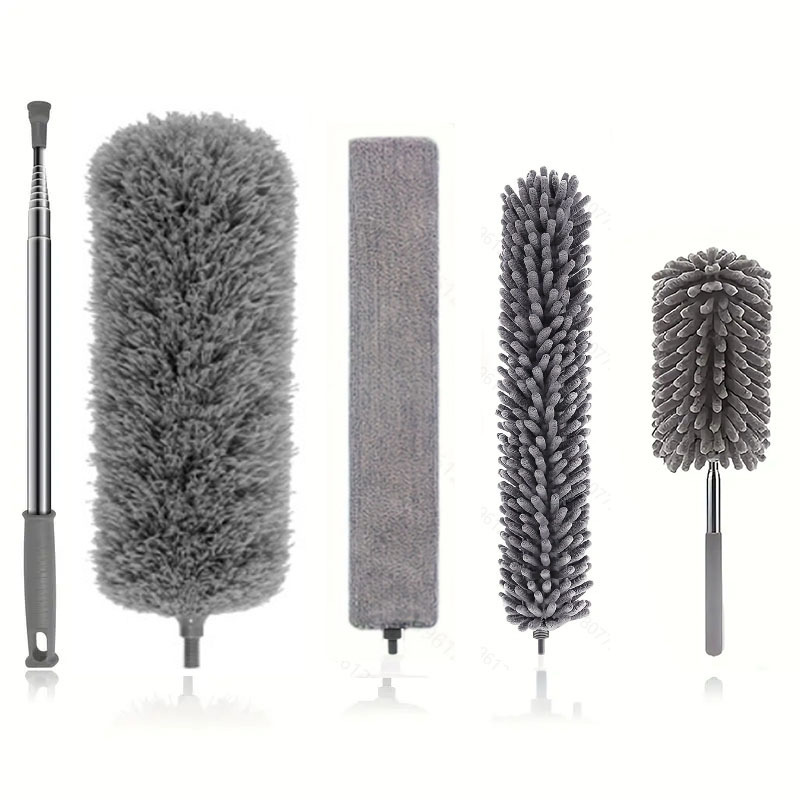 Pièces Plumeau Télescopique, Tête De Loup 25-252cm, Microfibre Lavable, Balai Toile D'Araignée, Pour Plafonds, Meubles, Stores