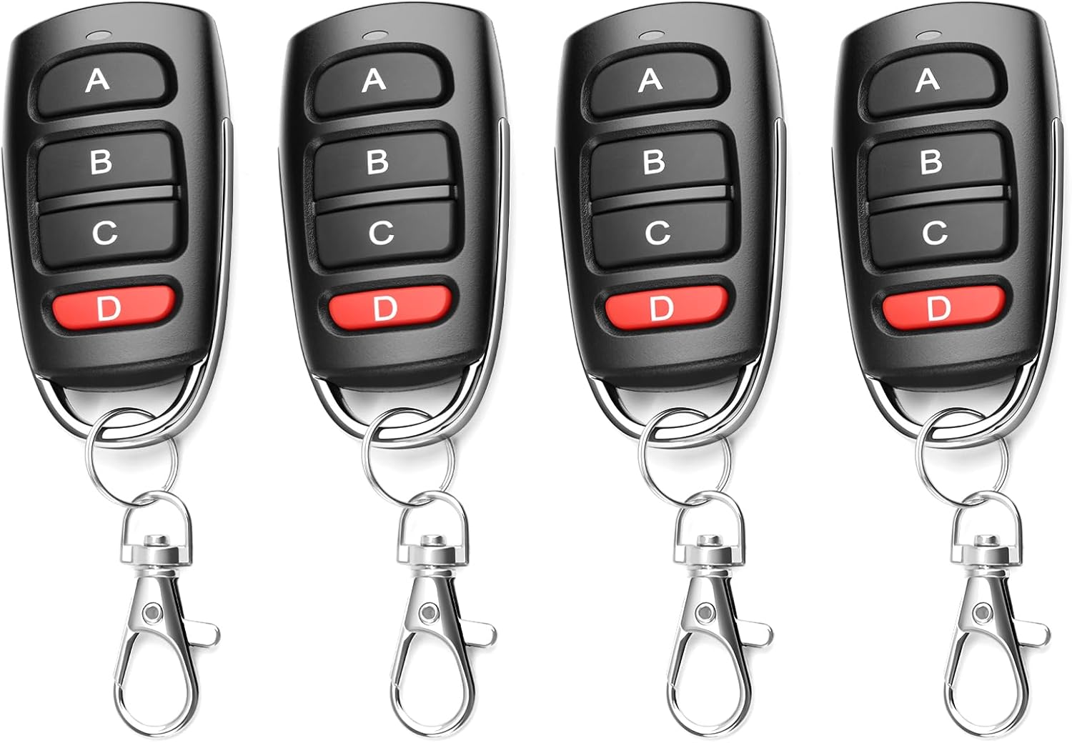 Lot De 4 Télécommandes Universelles De Porte 433 Mhz, Télécommande De Garage Sans Fil De Remplacement À 4 Boutons