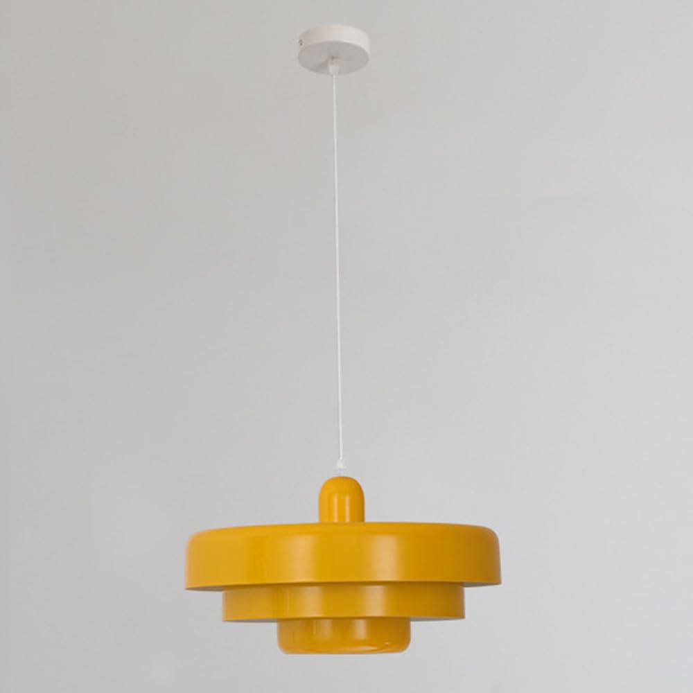 Suspension Nordique En Métal, Luminaires Suspendus Modernes Du Milieu Du Siècle, Design À 3 Couches, Plafonnier De Lustre En Métal Vintage De 13,7 Pouces For Salon, Couloir, Luminaires (orange)(