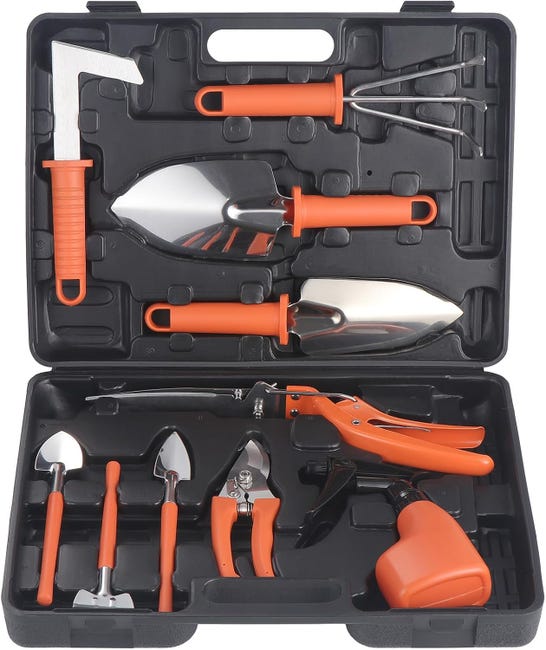 Ensemble D'Outils De Jardin, D'Outils De Jardinage Outils De Jardinage Avec Étui De Transport, Cadeaux Pour Les Amateurs De Jardinage (orange)