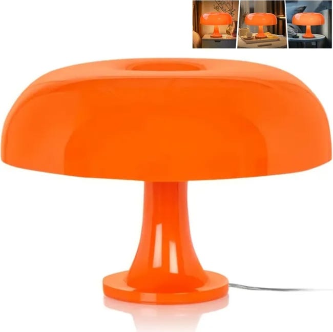 Itgoal Lampe Champignon, Lampe De Table Champignon Orange, Lampe De Chevet Champignon Led Usb, 3 Températures De Couleur