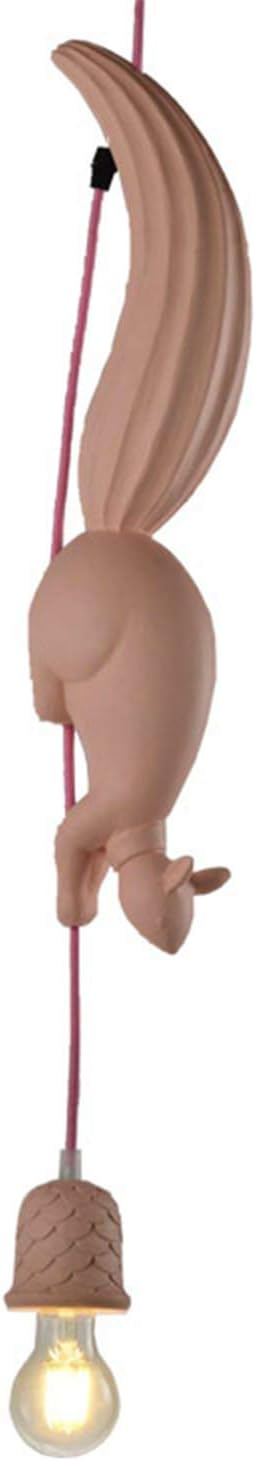 Résine Écureuil Lustre Lampe,moderne Industrielle Suspendus Lampe Animale Pour Enfants's Luminaires De Cuisine De Pièce-rose 8x11.5cm(3x5inch)