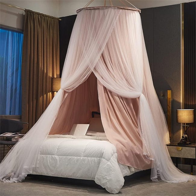 Moustiquaire Universelle - Grande Moustiquaire Suspendue En Forme De Dôme, Facile À Installer, Pour Lits Simples, Doubles Et King Size (rose) (sku Produit : 97411192 Sku Offre : Mwj25.9.16-6)