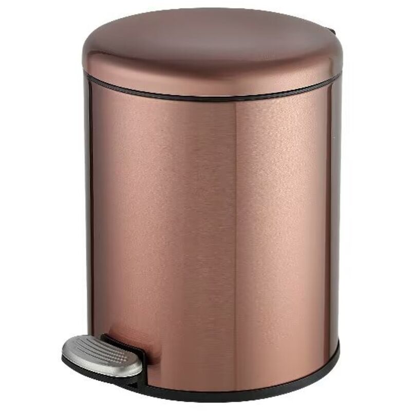 Une Poubelle De Salle De Bain En Acier Inoxydable, Poubelle À Pédales, 6l,doré Rose