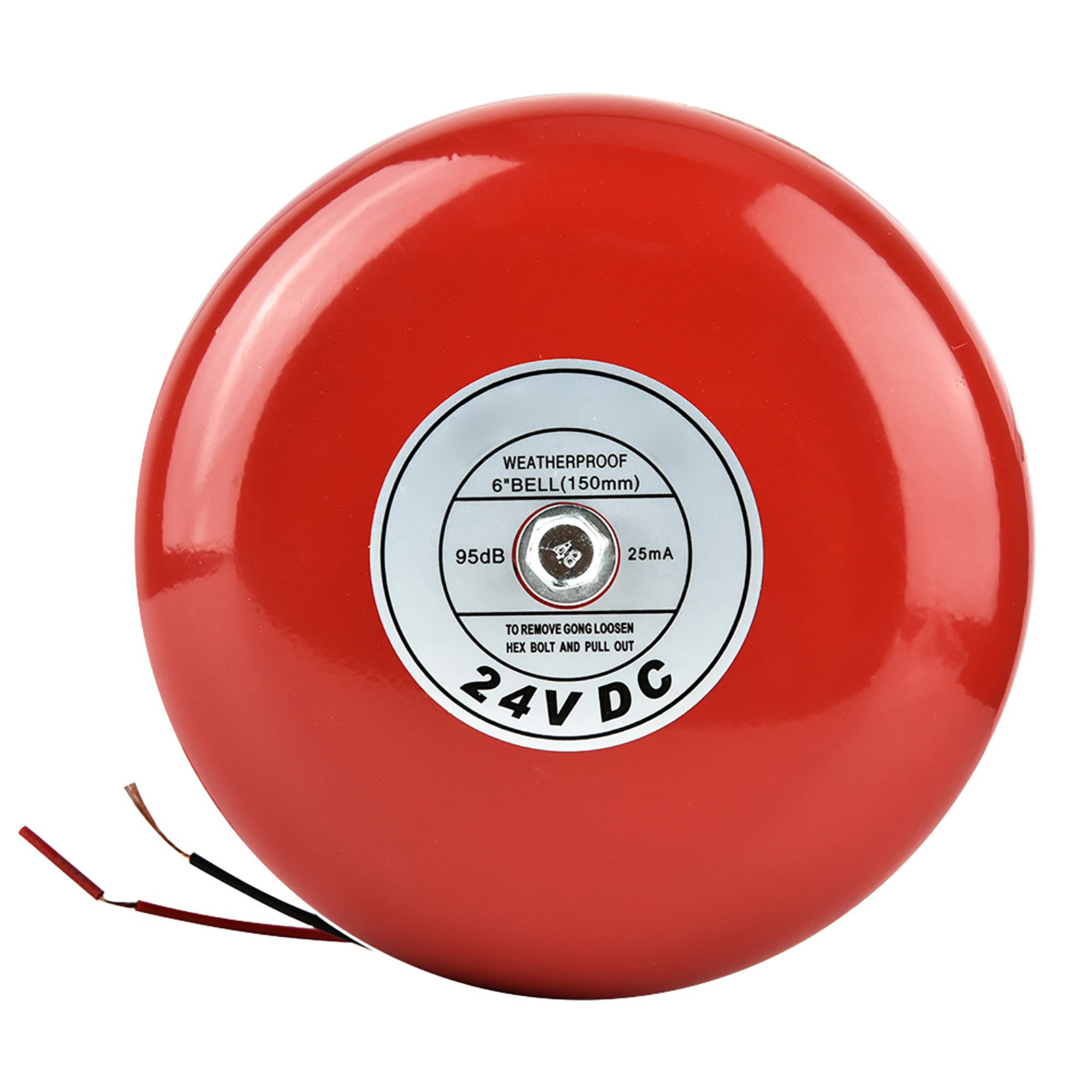 Sonnette D'Alarme Ronde En Métal Rouge 24 V Pour Alarme De Sécurité Et Incendie