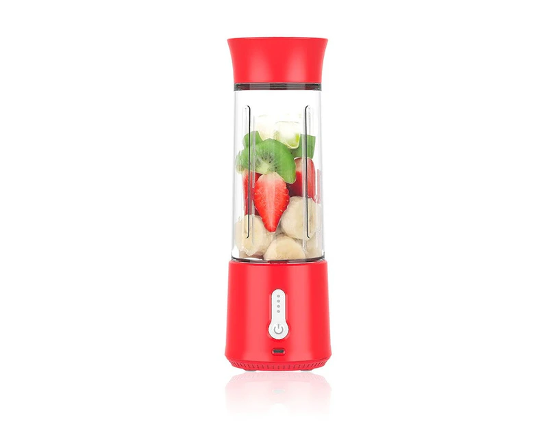 Blender Portable Rechargeable Usb À 6 Lames Pour Smoothies - Rouge