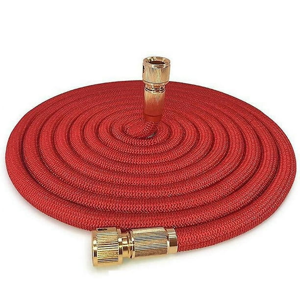 Tuyau D'Arrosage Extensible, Léger Et Résistant, Avec Conception Anti-fuite Pour Une Utilisation Extérieure, De Couleur Rouge.