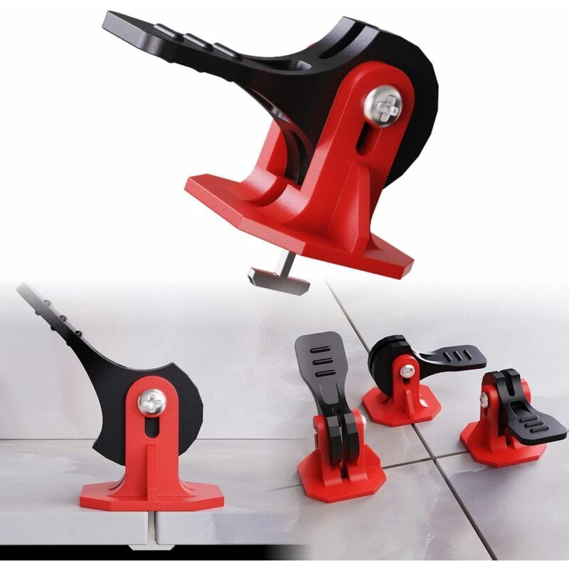 （rouge 50 Pièces）kit De Nivellement Pour Carrelage,systeme De Nivellement Pour Carrelage,système De Nivellement De Carrelage,système De Nivellement,50 Commandes De Nivellement + 50 Aiguilles En Acier