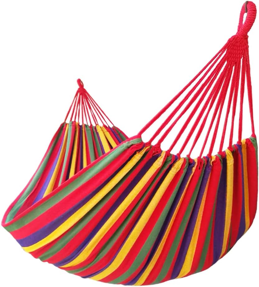 Hamac 2 Places, 2 Personnes Toile 260x150cm Charge 300kg Hamac Exterieur Pour Jardin D'Interieur Hamac Double Rouge