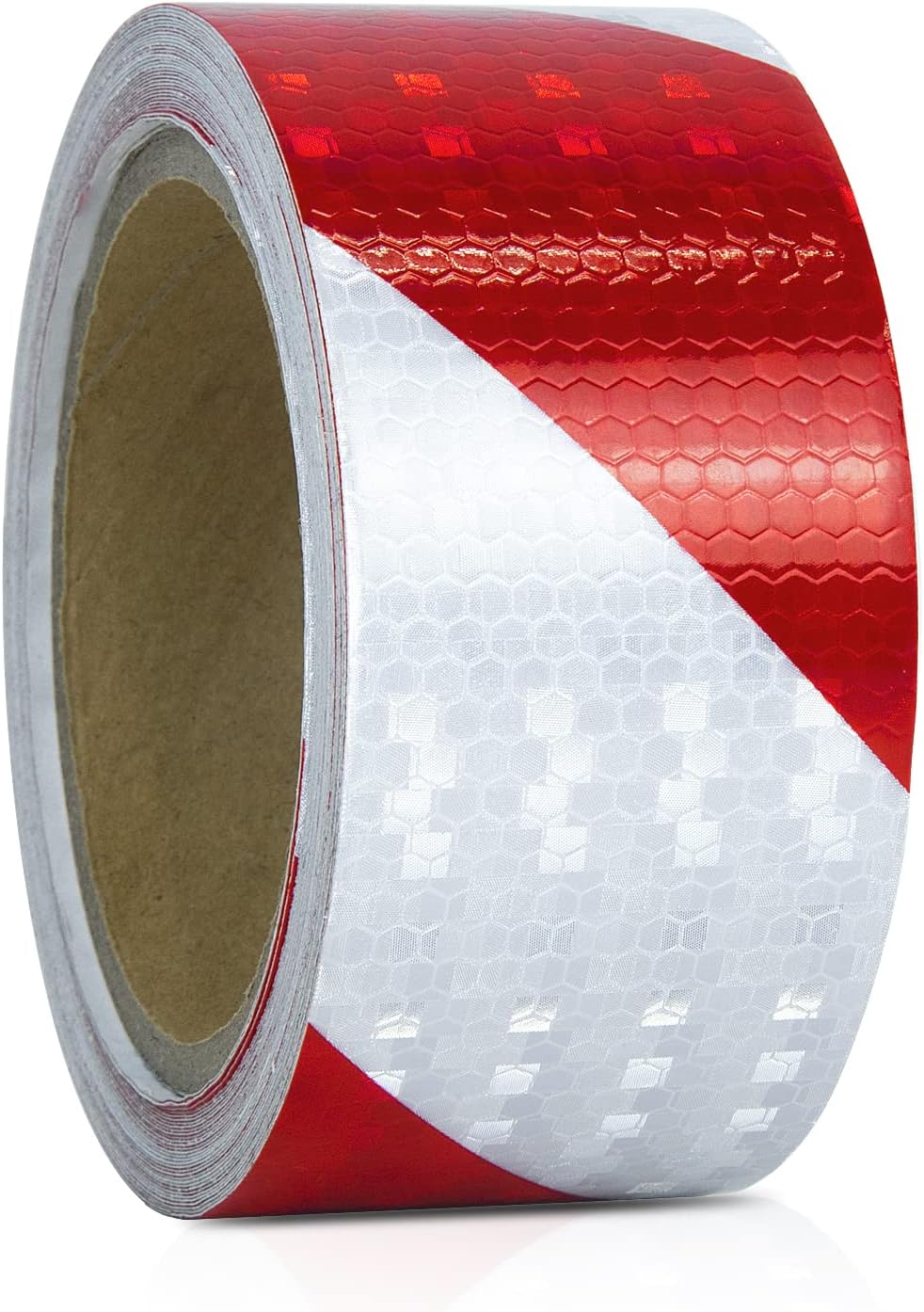 Bande Reflechissante 25mx5cm Pvc Autocollante Rouge Et Blanc Ruban Reflechissant Adhesif Haute Intensité Bande Pour Véhicules, Camion