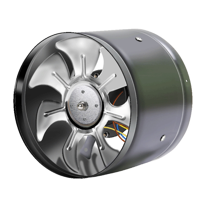 Mini Ventilateur,ventilateur De Conduit Axial En Acier Inoxydable Pour Air/extractible. Ventilateur De Canal De Boîtier En Acier Galvanisé De 150 Mm,noir